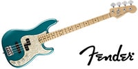 FENDER American Elite PREC BASS Maple Ocean Turquoise