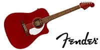 FENDER / Redondo Player Walnut FB White Pickguard Candy Apple Red
