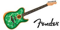 FENDER / FSR American Acoustasonic TeleStreaked EbonyFB Green Paisley