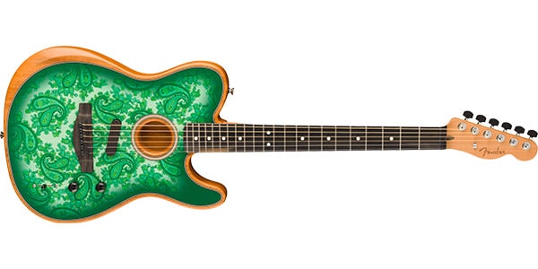 FENDER ( フェンダー )  / FSR American Acoustasonic TeleStreaked EbonyFB Green Paisley画像3
