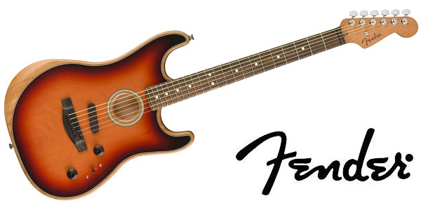 FENDER / American Acoustasonic Strat Ebony 3-Color Sumburst