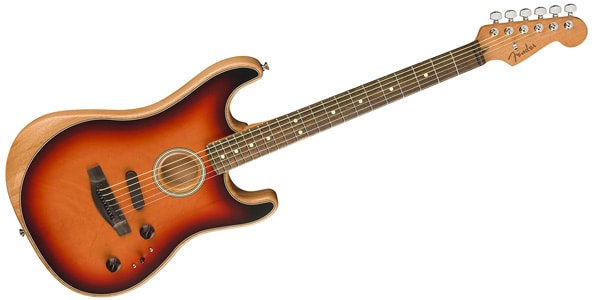 FENDER / American Acoustasonic Strat Ebony 3-Color Sumburst画像4