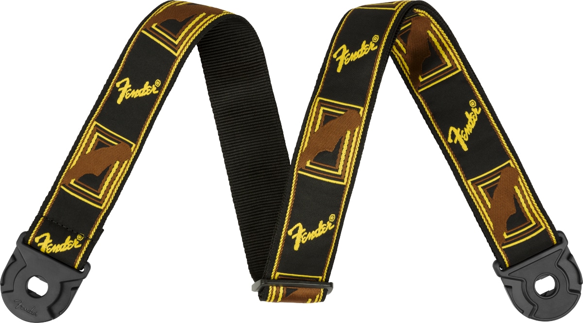 FENDER/Quick Grip Locking End Strap, Black, Yellow and Brown, 2