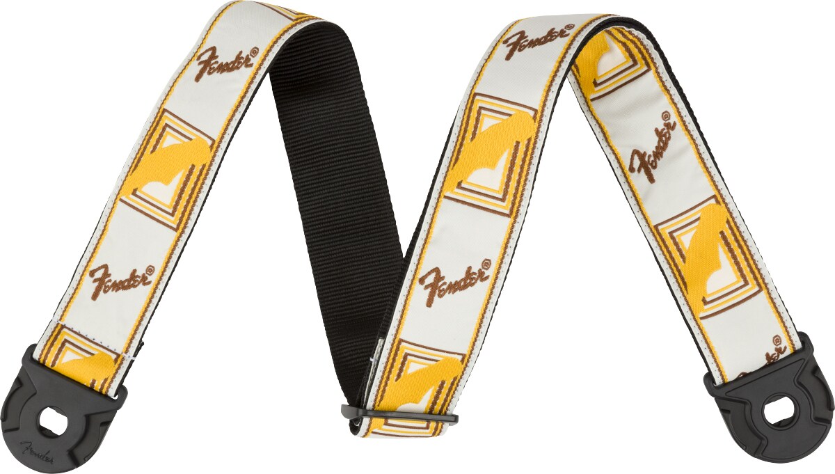 FENDER/Quick Grip Locking End Strap, White, Yellow and Brown, 2