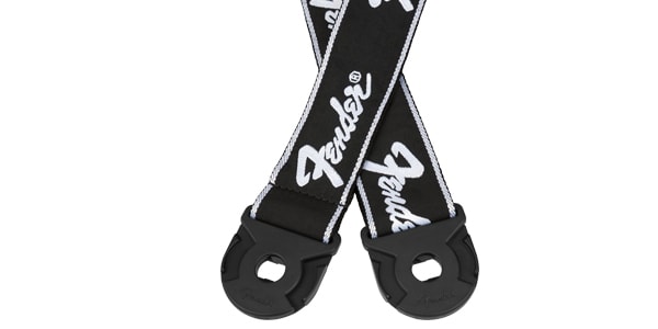 FENDER / Quick Grip Locking End Strap, Black with White Running Logo,画像3