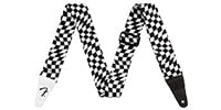 FENDER / Wavy Checkerboard Polyester Strap, Black/White