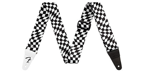 FENDER / Wavy Checkerboard Polyester Strap, Black/White