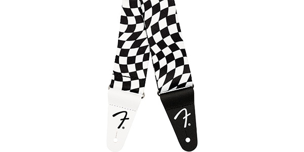 FENDER / Wavy Checkerboard Polyester Strap, Black/White画像2
