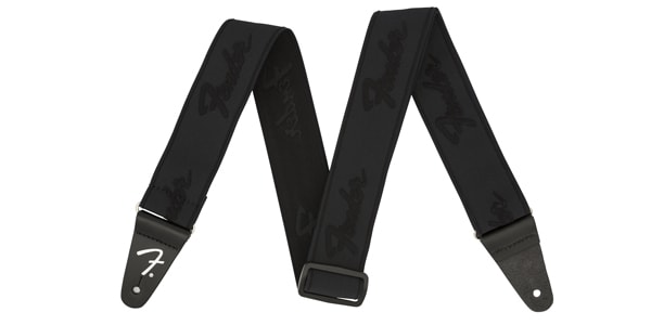 FENDER ( フェンダー )  / Weighless Running Logo Strap, Black　ギターストラップ