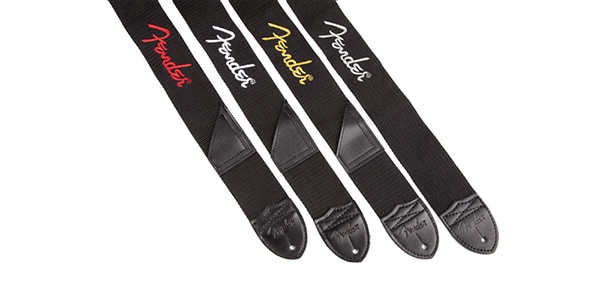 FENDER ( フェンダー ) BLACK POLYESTER LOGO STRAPS ギターストラップ | サウンドハウス