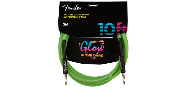 FENDER/Professional Glow in the Dark Cable, Green, 10'