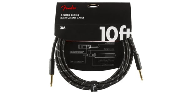 FENDER/Deluxe Series Instrument Cable Black Tweed S/S 3m