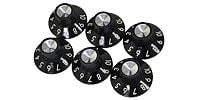 FENDER Pure Vintage Black/Silver Skirted Amplifier Knobs