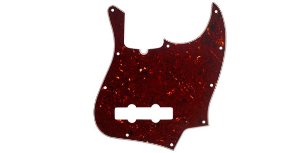 4-Ply Tortoise Shell 10-Hole Mount Jazz Bass Pickguard