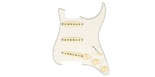 FENDER/Pre-Wired Strat Pickguard, Custom Shop Fat 50's SSS, Parchme