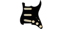 FENDER Pre-Wired Strat Pickguard, Hot Noiseless SSS, Black 11 Hole