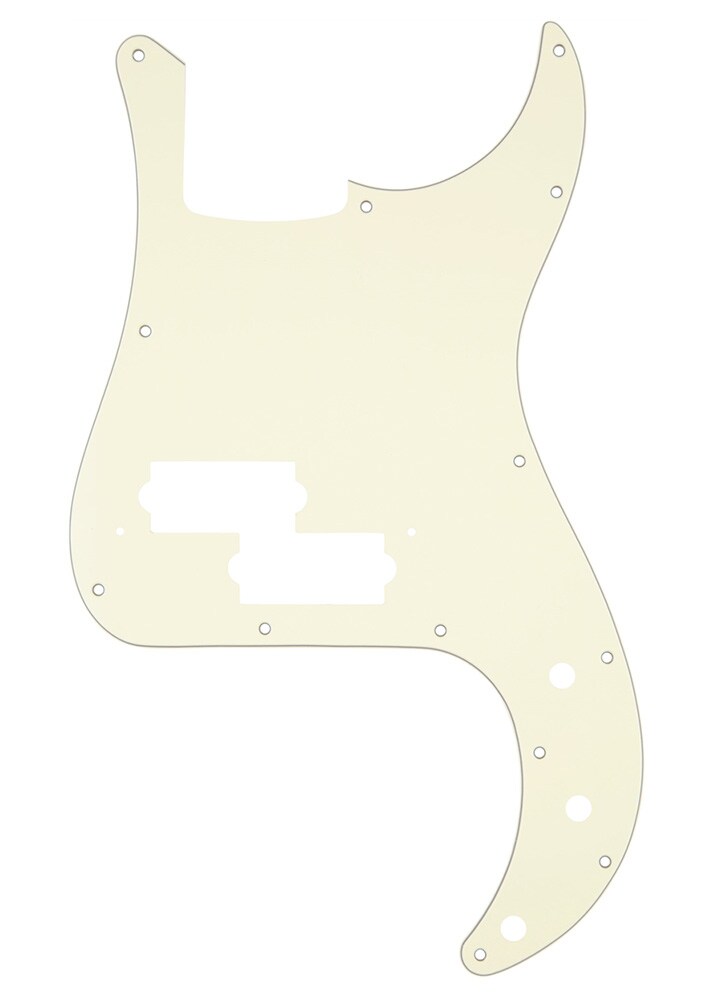 FENDER/Pickguard, Classic  Precision Bass 13-Hole 1-Ply Vintage Whi