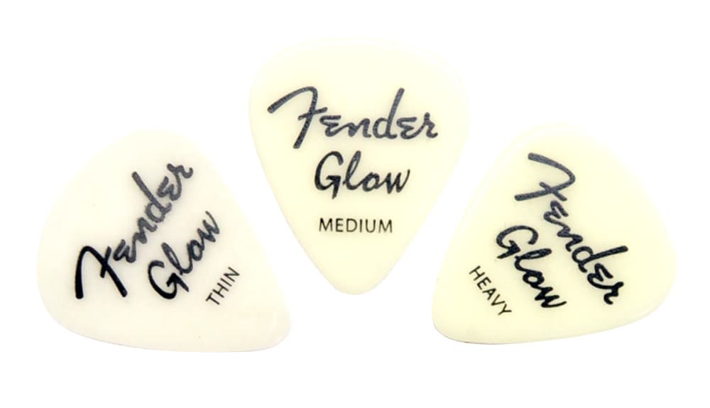 Fender 351 Shape ギターピックレビュー：Glow In The Dark 暗闇で輝くティアドロップ型 / TOP
