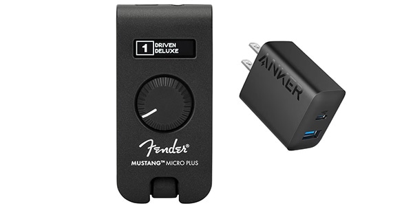 美品アンプ変換アダプター付属Fender Mustang Micro Plus FENDER ( フェンダー ) Mustang Micro Plus 充電アダプターセット 送料