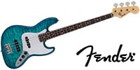 FENDER / 2024 MIJ Hybrid II Jazz Bass Rosewood Quilt Aquamarine