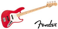 FENDER MIJ Hybrid II Jazz Bass Maple Modena Red