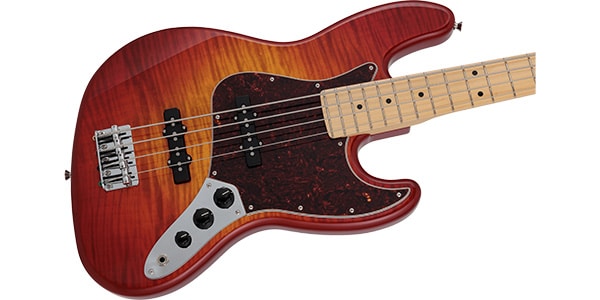 FENDER / 2024 MIJ Hybrid II Jazz Bass Flame Sunset Orange Transparent画像4