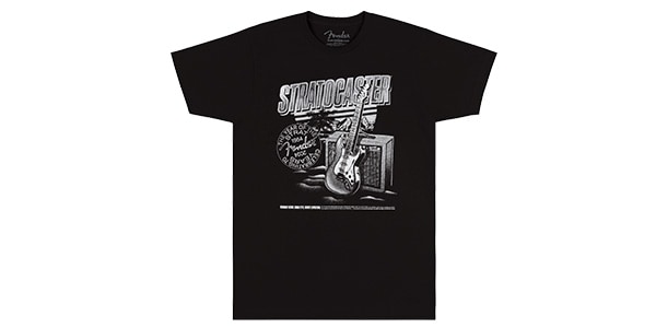 Fender Stratocaster 70th Anniversary, Tee, Black, XL