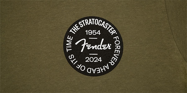 FENDER ( フェンダー )  / Stratocaster 70th Anniversary Badge Tee, Olive, M画像2