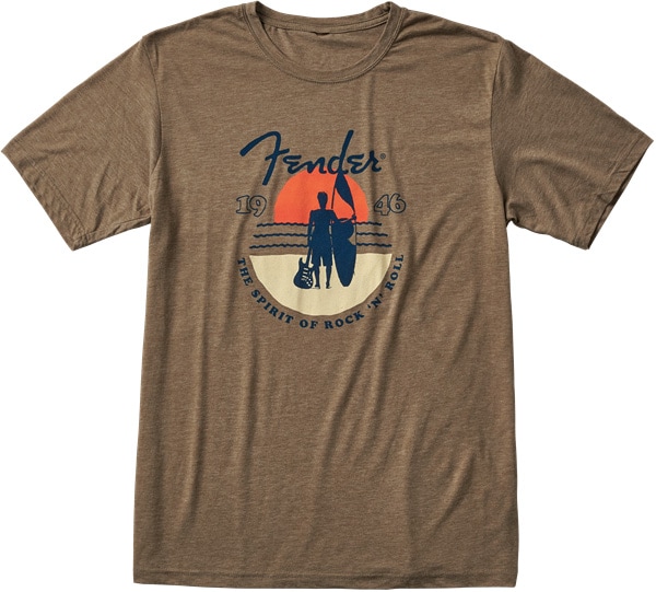 FENDER/Sunset Spirit T-Shirt, Olive M