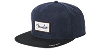 FENDER Fender Suede Patch Logo Snapback Hat Black and Blue