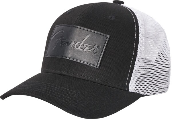 FENDER/Debossed Logo Adjust Hat, Black and Whit