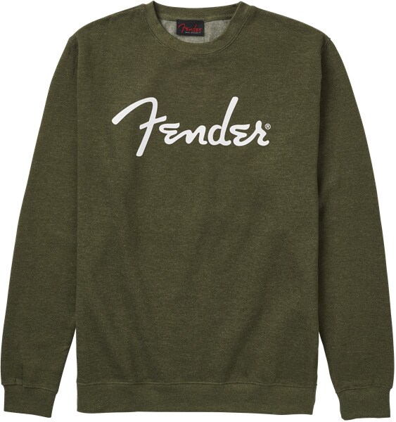 FENDER/Spaghetti Logo Pullover, Army Green, S