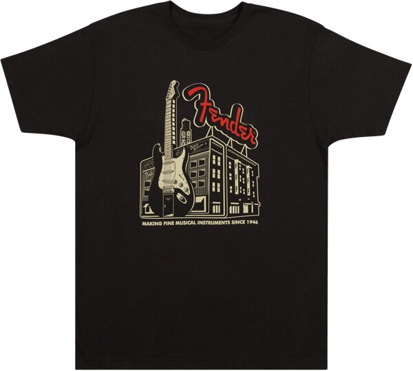 FENDER/Amp Building T-Shirt, Coal S