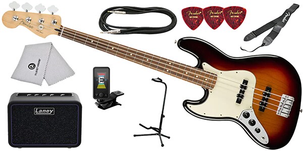 FENDER/Player Jazz Bass Lefty PF 3-Color Sunburst　初心者セット