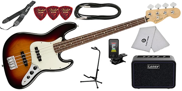 FENDER/Player Jazz Bass PF 3-Color Sunburst　初心者セット