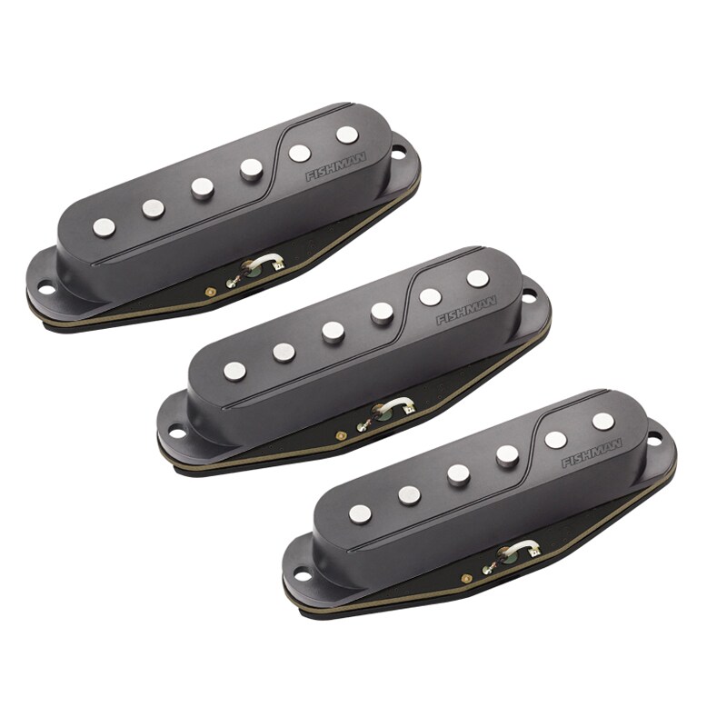 FISHMAN/Fluence Set of 3 Single Width Pickups for Strat Black