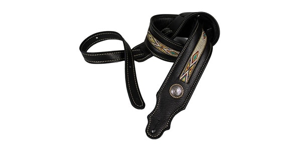 Franklin Strap / 11A-BK-N Southwest Padded Leather Guitar Strap