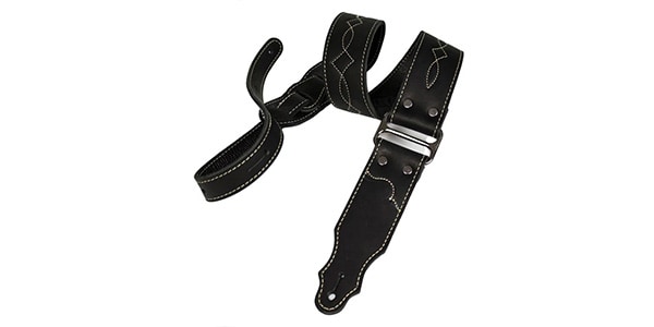 Franklin Strap / GSA-BK-NBS Leather & Chrome Guitar Strap