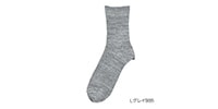 FUKURASHI / ゆるピ丈 無地 リブ ソックス クルー丈 24-26cm Lグレー