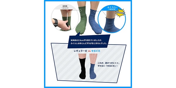 FUKURASHI / ゆるピ丈 無地 リブ ソックス クルー丈 26-28cm Lグレー画像7