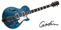 GODIN GUITAR Montreal Premiere LTD w/TV Jones &amp; Bigsby Desert Blue