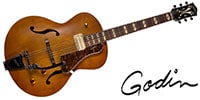 GODIN GUITAR 5th Avenue Jumbo P-Rail Harvest Gold