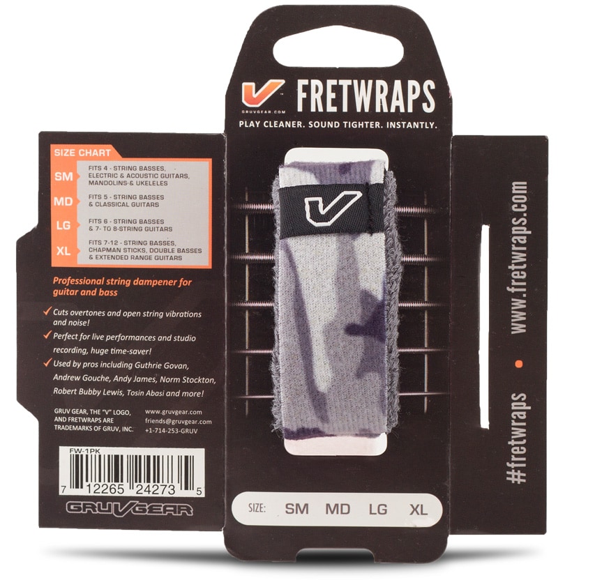 Gruv Gear/FretWraps String Muters Extra Large Camo Gray/White