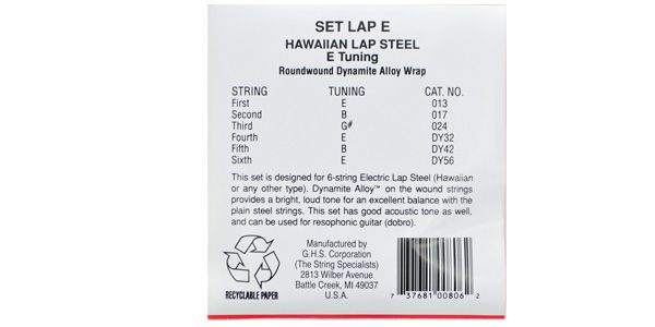 GHS / LAP-E ELECTRIC HAWAIIAN LAP STEEL-Nickel-Plated Steel, E Tun画像2