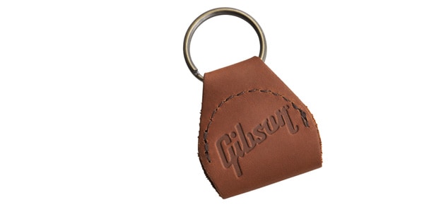 GIBSON / Premium Leather Pickholder Keychain Brown