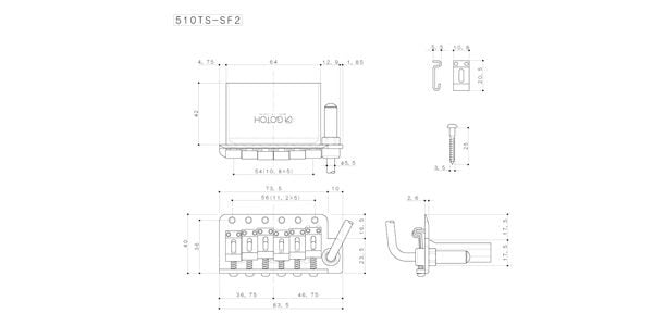 (値下)GOTOH/510TS-SF2 Chromeギター用トレモロユニット一式