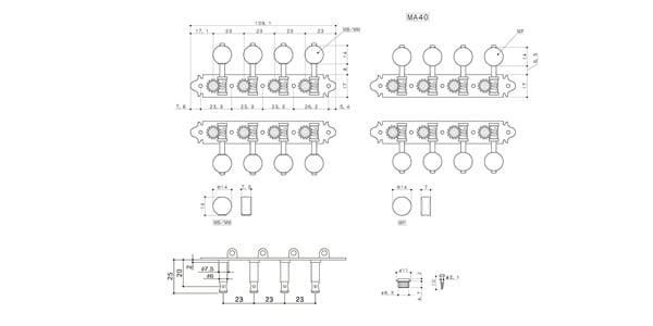GOTOH ( ゴトー )  / MA40-N-MM マンドリン用ペグ
