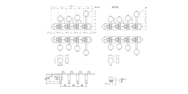 GOTOH ( ゴトー )  / MF40-GG-MB マンドリン用ペグ