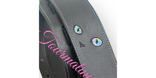 Grande uomo / 黒ねこ刺繍/トルマリン(穴10mm,M)