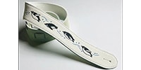 Grande uomo / 空飛ぶペンギン刺繍ストラップ/ホワイト（穴6mm,M）